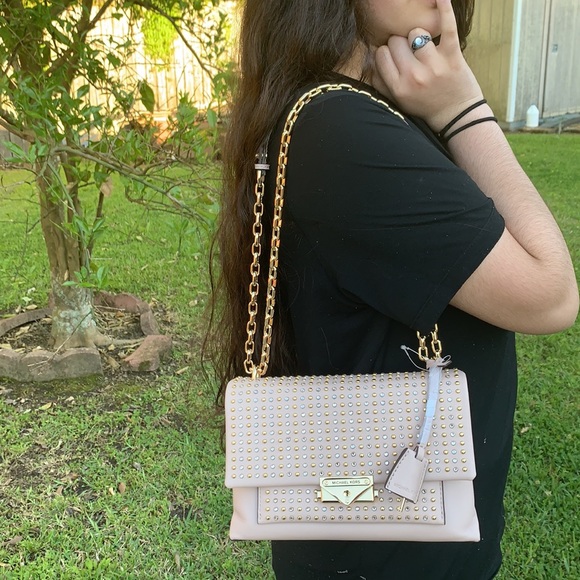 Micheal kors Studded Leather Chain Shoulder Bag - Picture 11 of 16